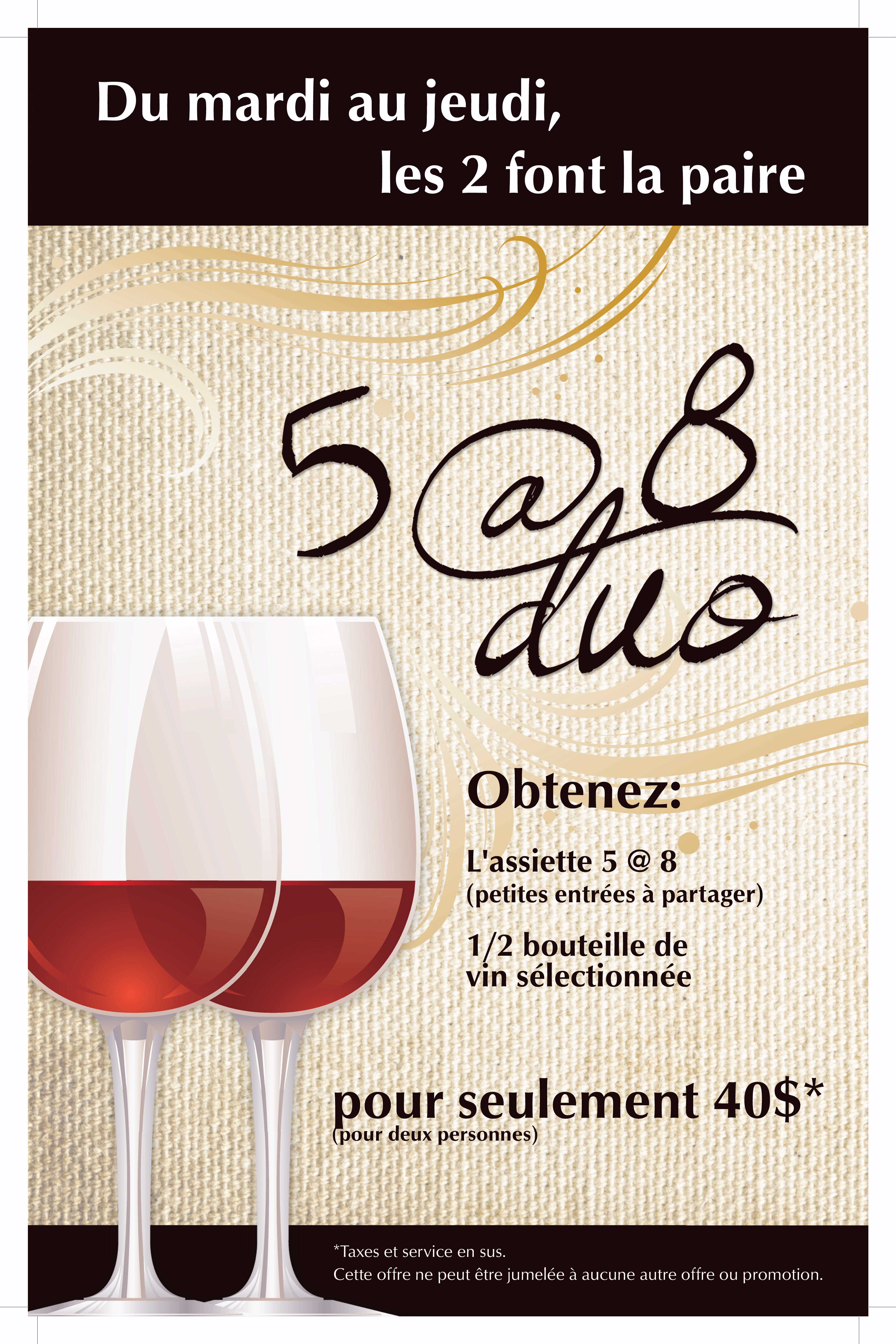 Les 5 � 8 duo du mardi au jeudi